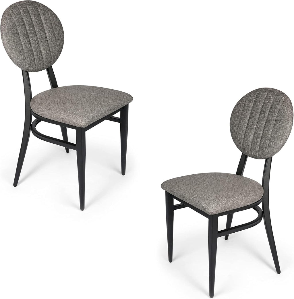 2 Set Dining Side Chairs with Wooden Seat and Metal Legs M339053