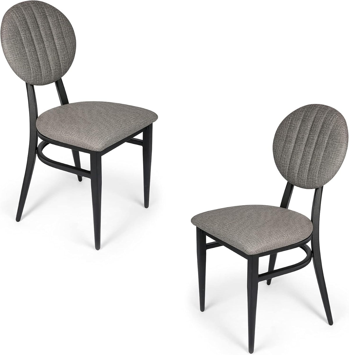 2 Set Dining Side Chairs with Wooden Seat and Metal Legs M339053