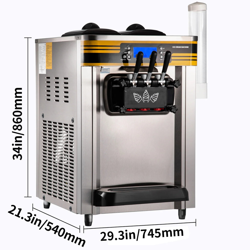 2350W Countertop Soft Serve Ice Cream Maker with 2x6L Hopper Q48775