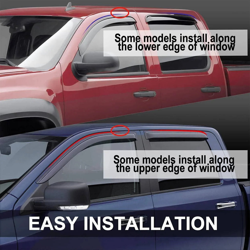 2pcs In-Channel Window Visor for 2007-2018 Jeep Wrangler JK 2-Door P769603