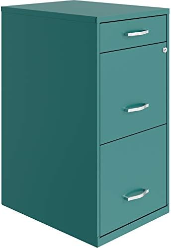 18in Deep 3 Drawer Metal File Cabinet Pearl White J23214