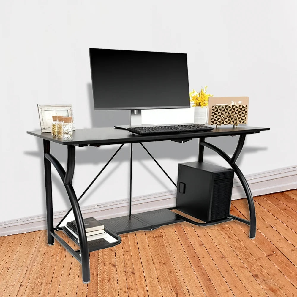 Black Folding Wooden Office Desk Q35408
