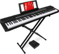 88-Key Full Size Digital Piano Keyboard Set with Semi-Weighted Keys, Stand, Sustain Pedal, Built-In Speakers, Power Supply D747