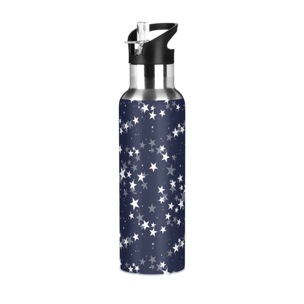 Navy Stainless Steel Insulated Water Bottle with Straw Lid R3302