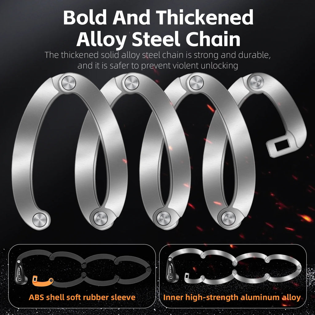 Heavy-Duty Alloy Steel Folding Bike Lock with 3 Keys Q611534