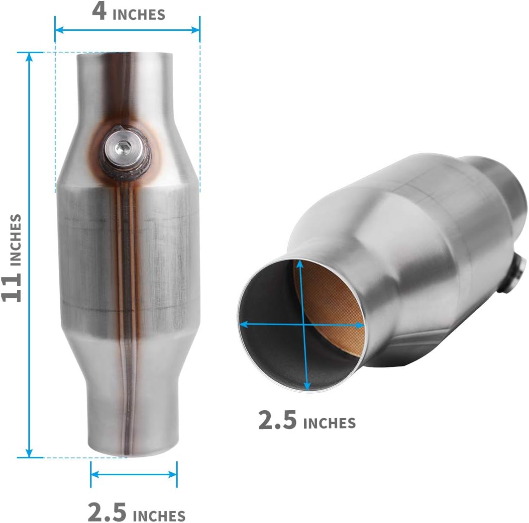 2.5" Inlet/Outlet Universal Catalytic Converter with O2 Port, Pack of 2 A406776