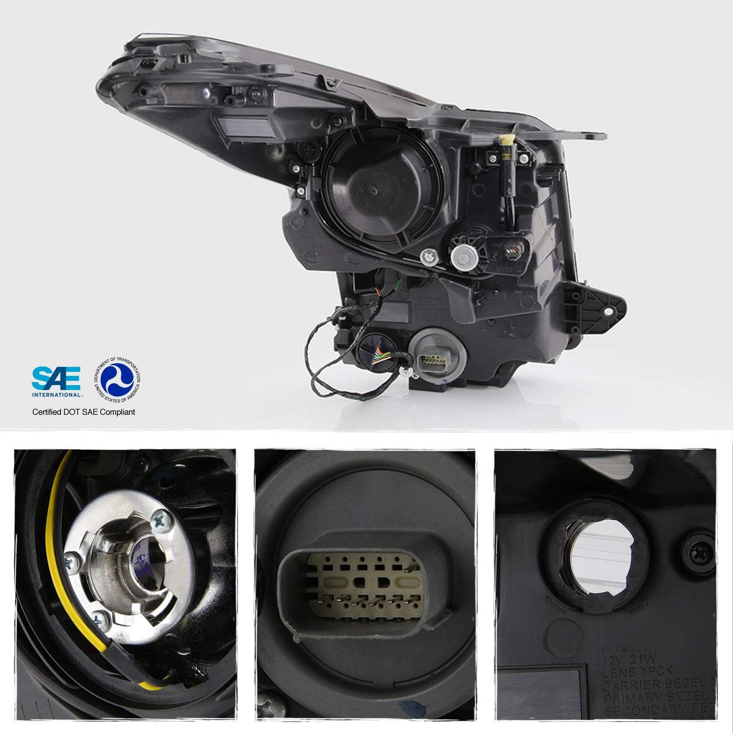 Projector Chrome Headlights Pair for Cadillac ATS Sedan I250