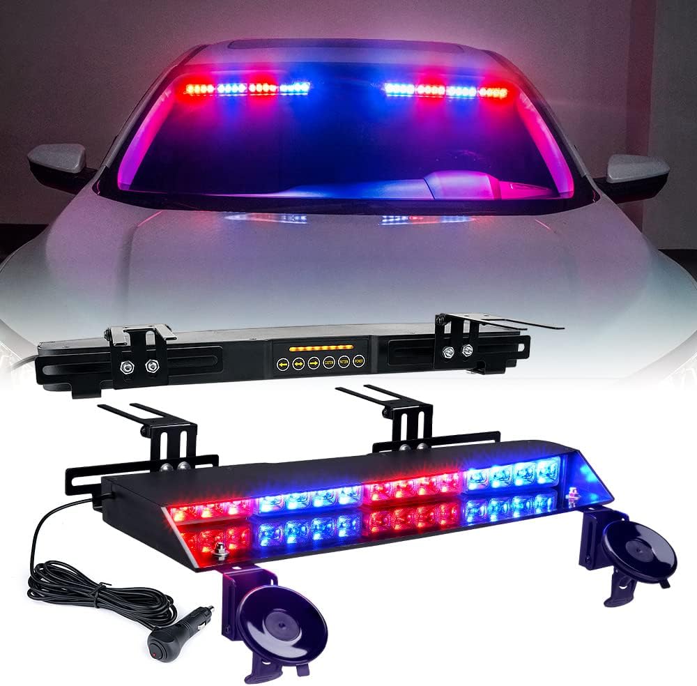 Amber LED Visor Strobe Dual Light Bar with Control Panel C4363