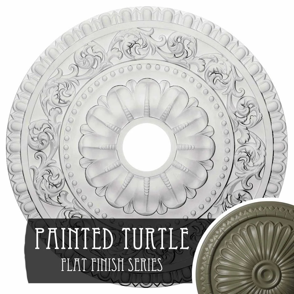 Vaduz Ceiling Medallion, Hand-Painted Painted Turtle E67112