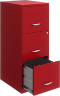 3 Drawer Metal Vertical File Cabinet Lava Red K93130