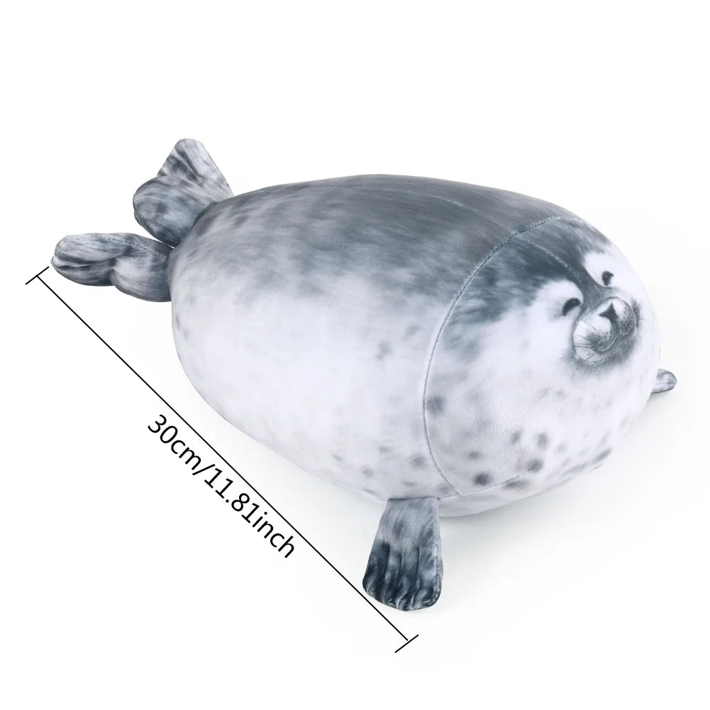 Gray 11.8 inch Plush Seal Pillow O59432