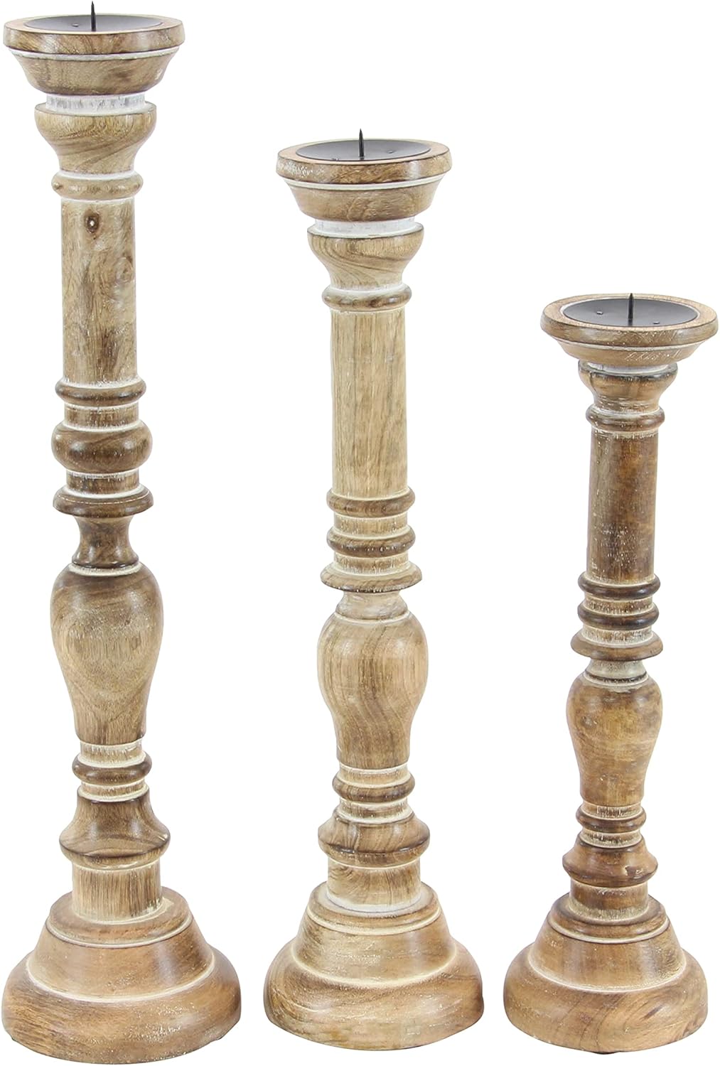Wooden Candle Stand, Set of 3 Pack of 2 P990282