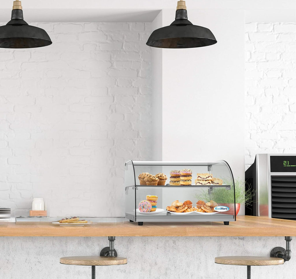 22 Commercial Countertop Bakery Display Case with Front Curved Glass and Rear Door L267