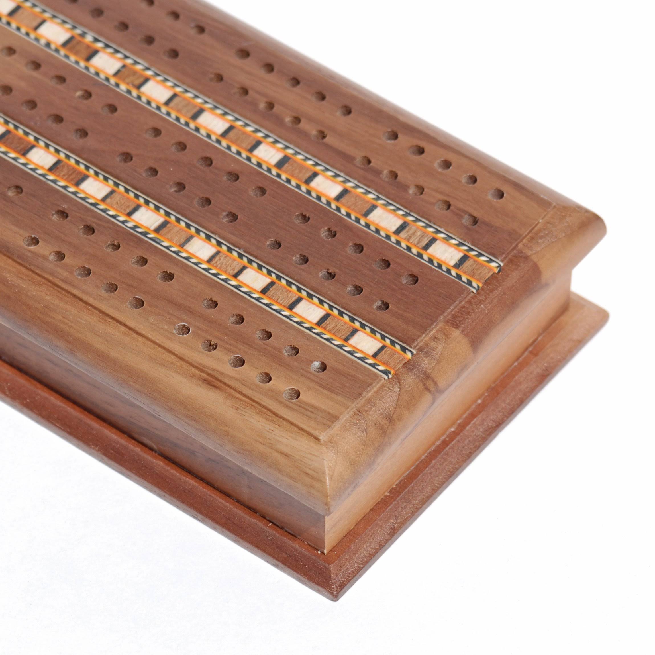 Solid Walnut Wood Cabinet Cribbage Set P498