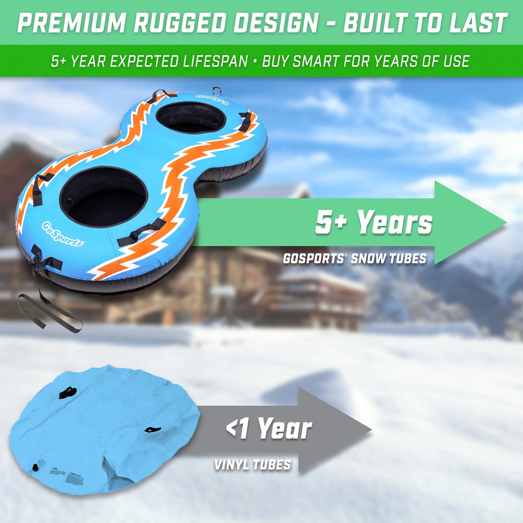 Retro 2 Person Snow Tube with Canvas Cover K5161