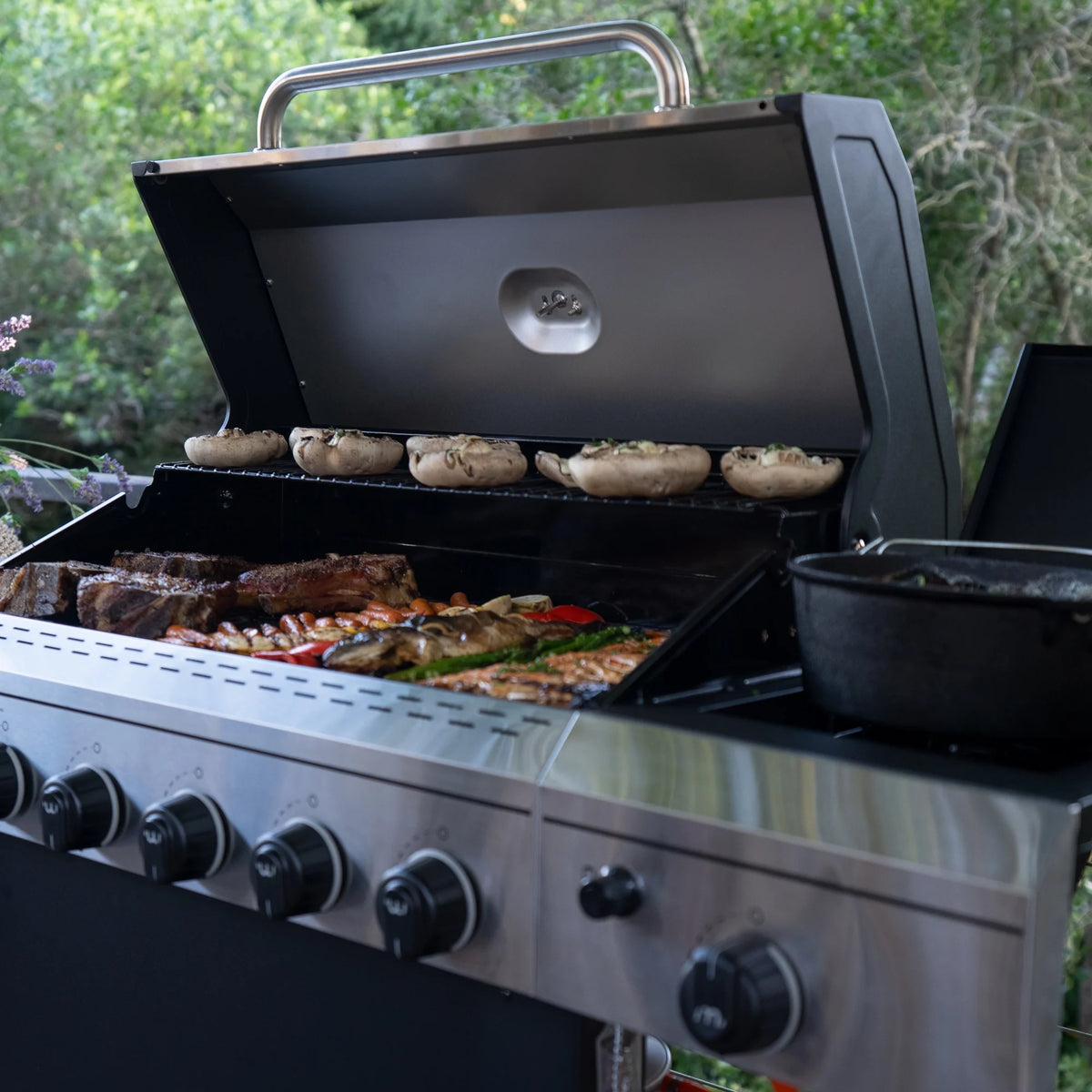 6-Burner Propane Gas Grill With Side Burner W143