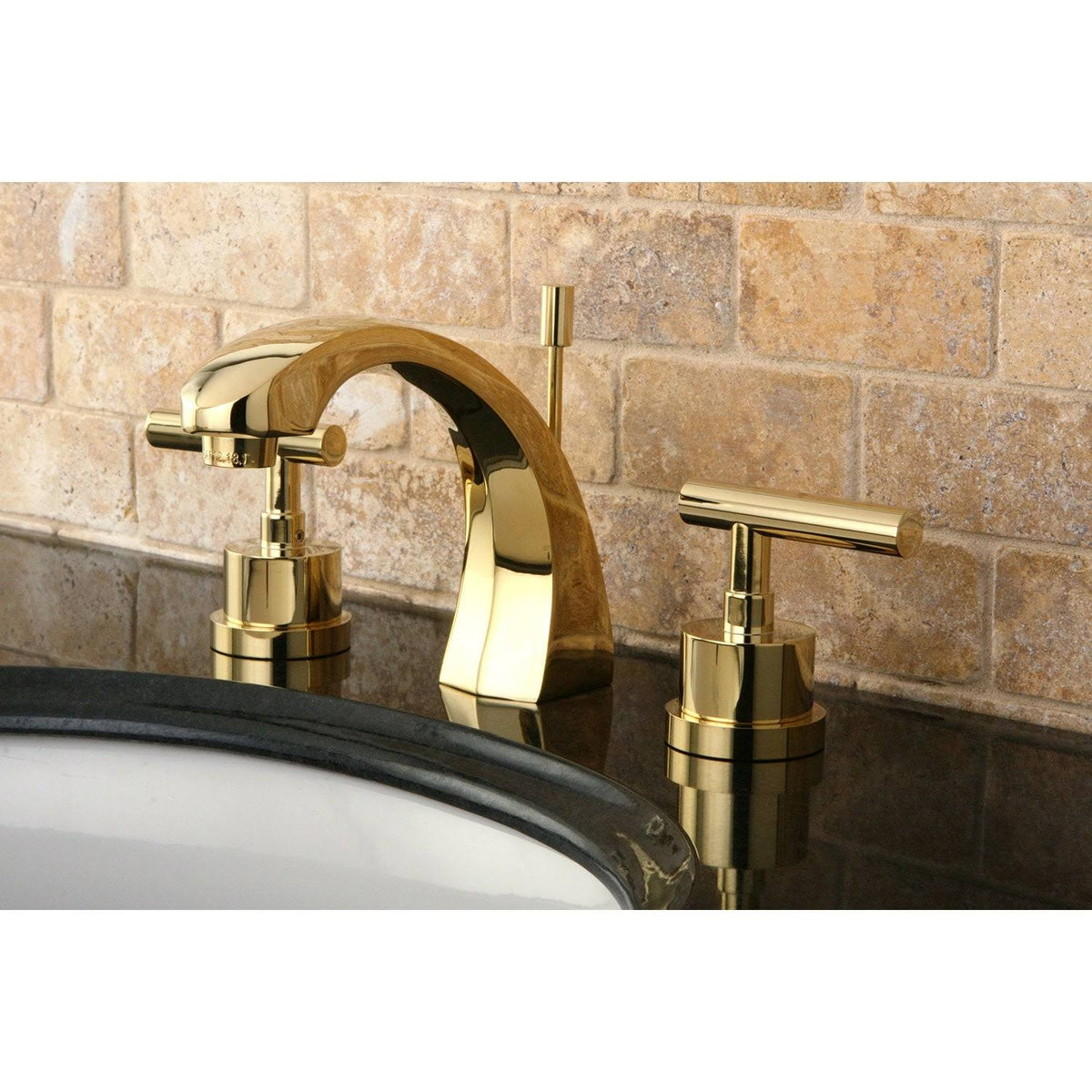 8-Inch Widespread Solid Brass Bathroom Faucet Polished Brass M738063