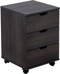 3 Drawer Wood Rolling Office Filing Cabinet V769