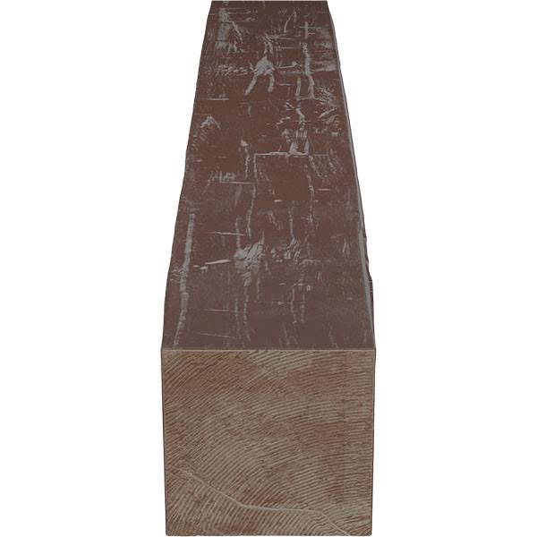 Hand Hewn Faux Wood Fireplace Mantel, Aged Pecan C397874