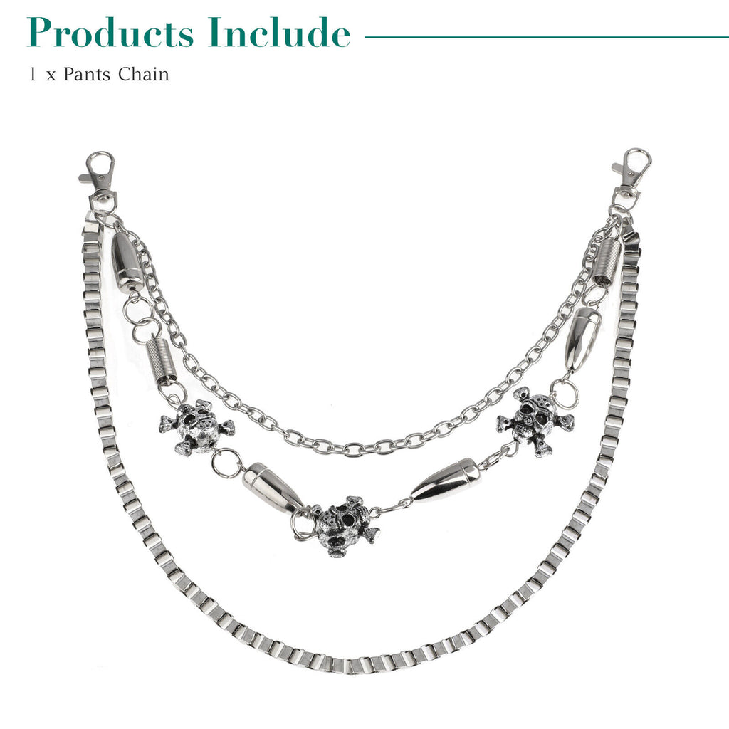Skull Wallet Chain Pants Key Chain E6569