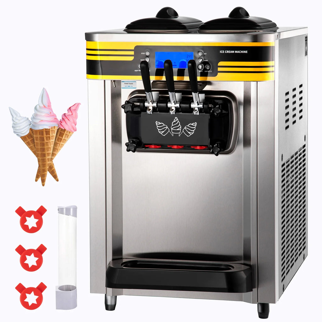 2350W Countertop Soft Serve Ice Cream Maker with 2x6L Hopper Q48775