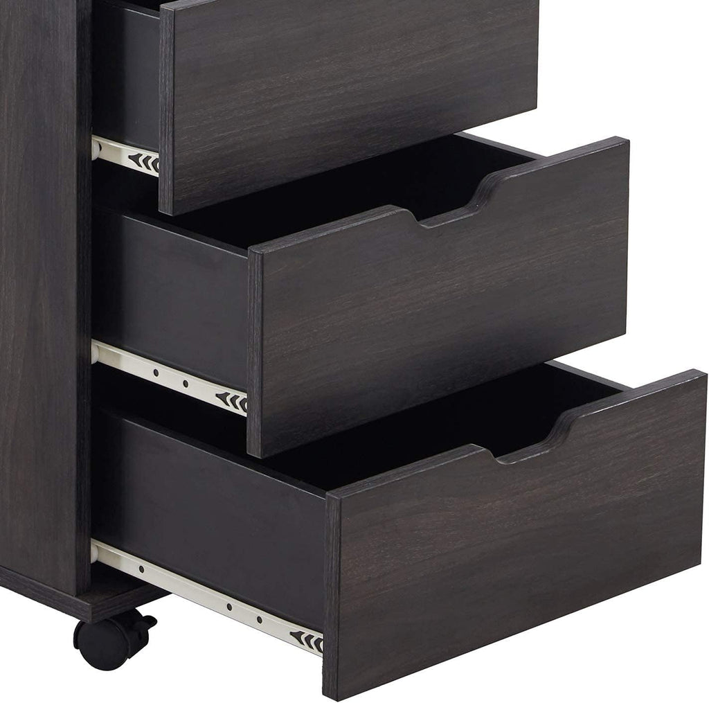 3 Drawer Wood Rolling Office Filing Cabinet V769