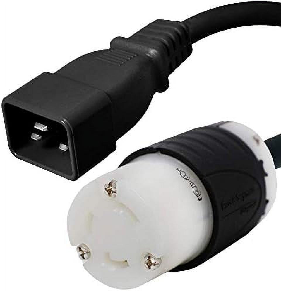 IEC C20 to NEMA L5-30R Plug Adapter, 1 Foot, 20A/125V, 12 AWG Q6046