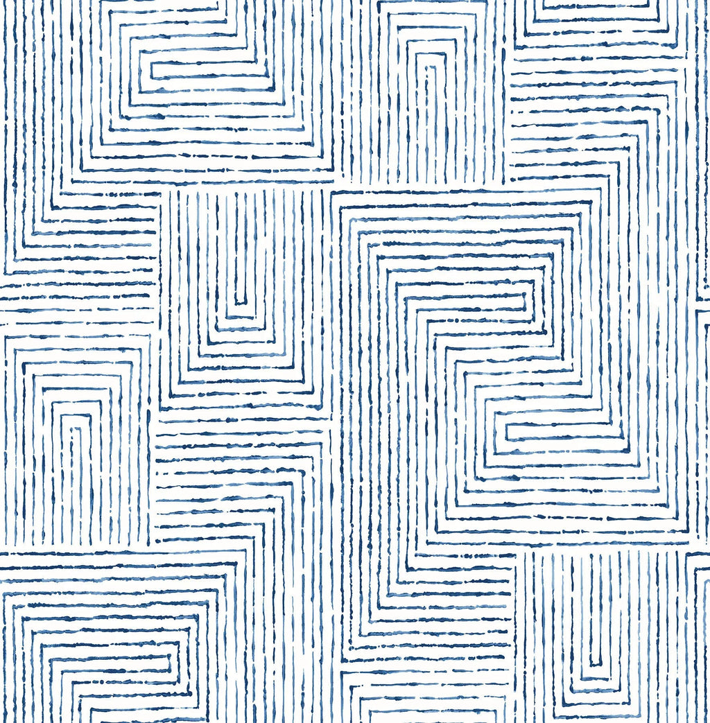 Indigo Geometric Wallpaper C96056