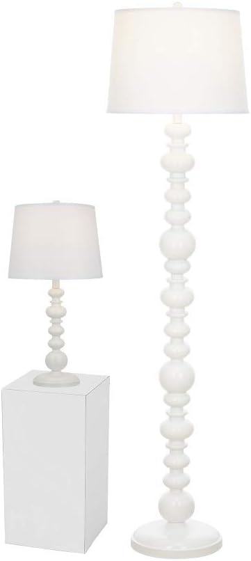 Glossy White Wood-Look Floor Lamp G633171