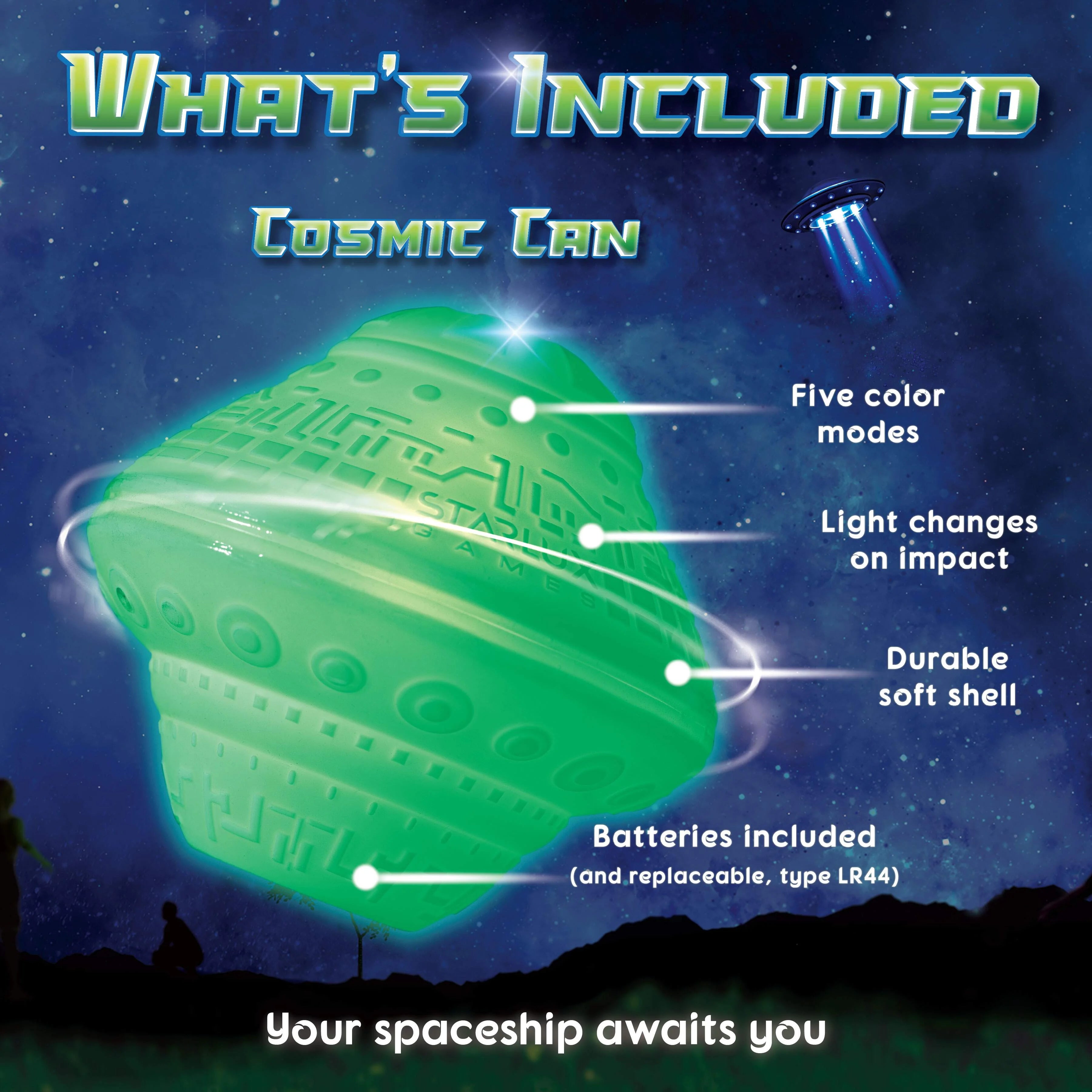 Glow in the Dark Outdoor Board Game and Spaceship Toy F968