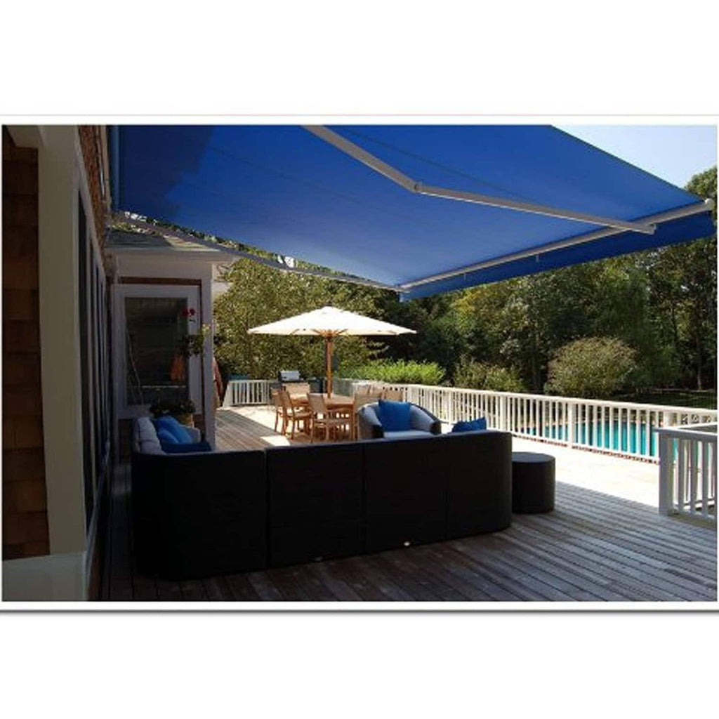 Retractable Motorized Patio Awning Blue 13 x 10 Feet Q601