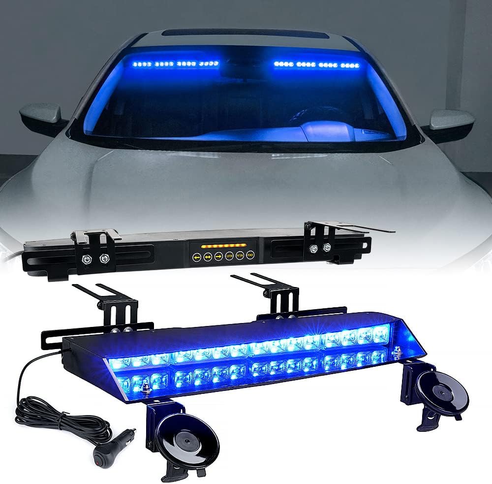 Amber LED Visor Strobe Dual Light Bar with Control Panel C4363