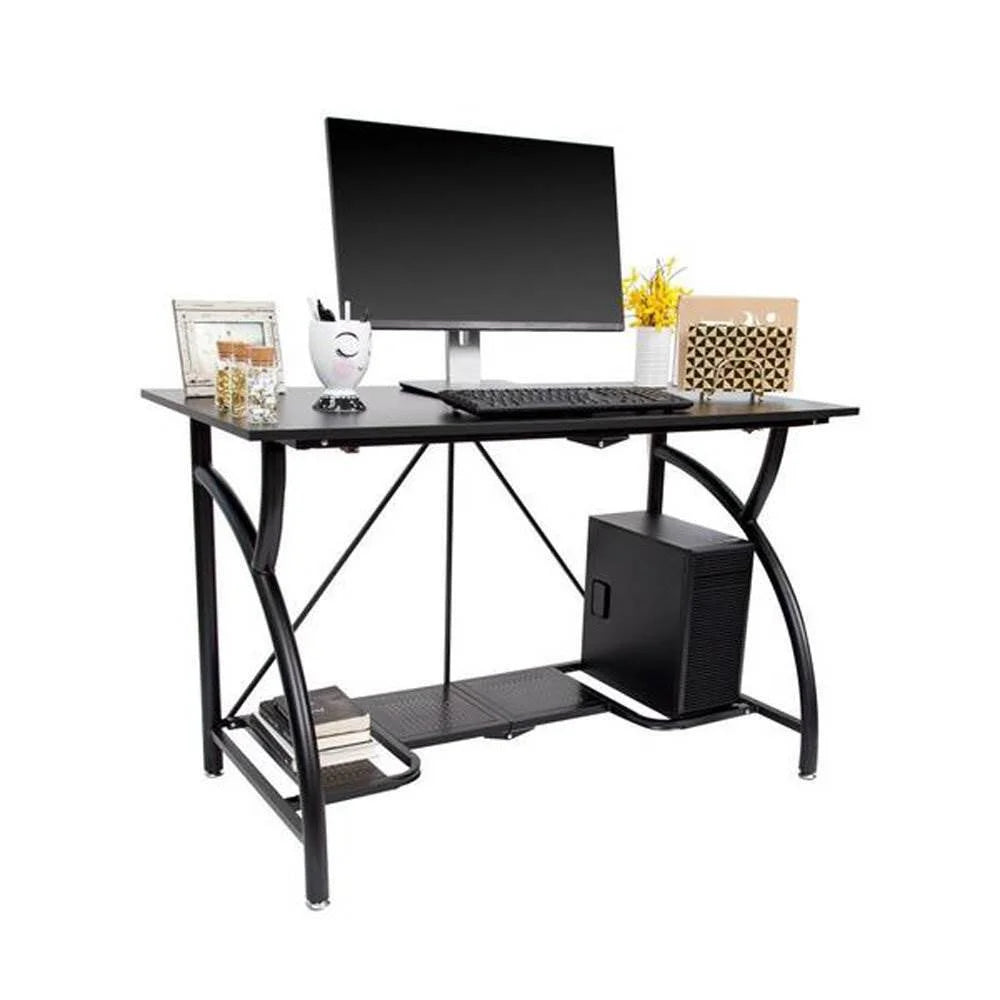 Black Folding Wooden Office Desk Q35408
