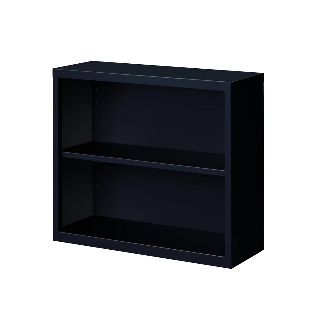 Black 2-Shelf Metal Bookcase B35939