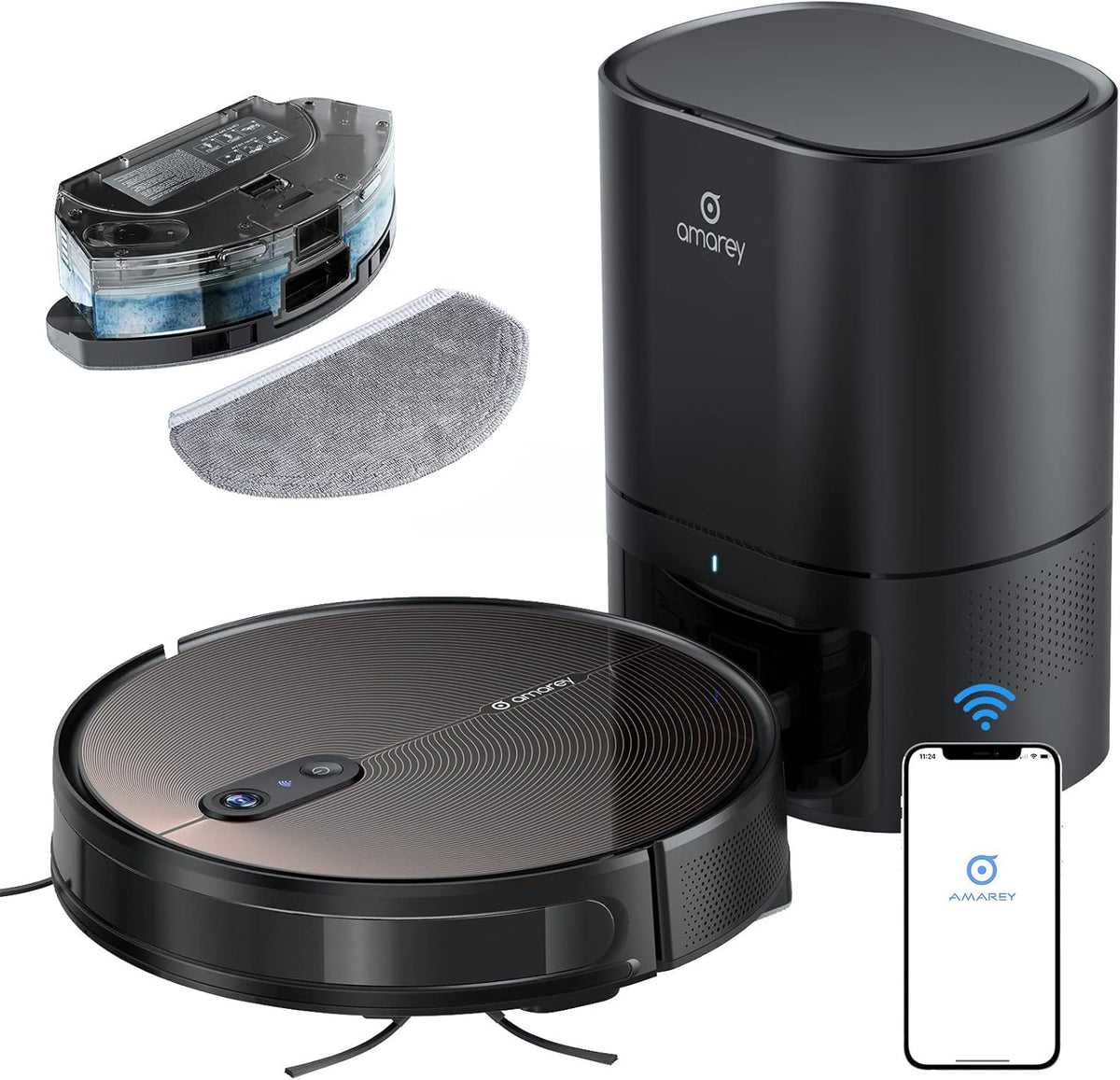 Robot Vacuum and Mop Combo with Automatic Dirt Disposal, 3000Pa Suction Q3689