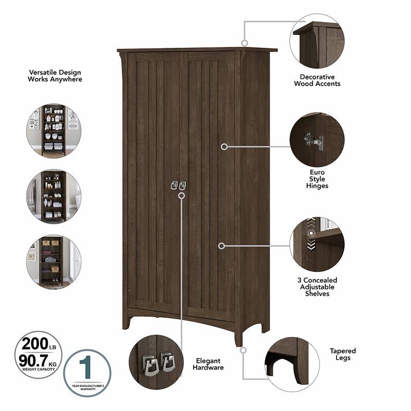 Brown Bathroom Storage Cabinet with Doors S558