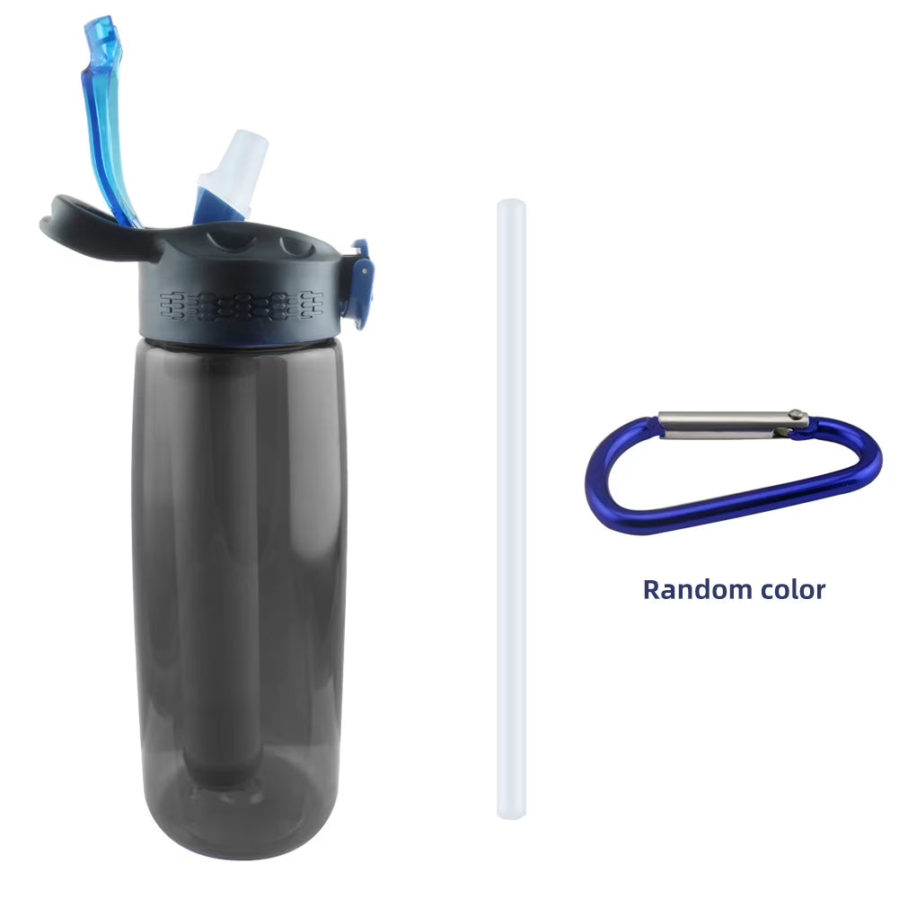 Black Tritan Water Bottle with Filter and Lockable Lid U8006