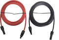 Black + Red 10 Gauge Solar Panel Extension Cable with Connector, Pack of 2 V6393