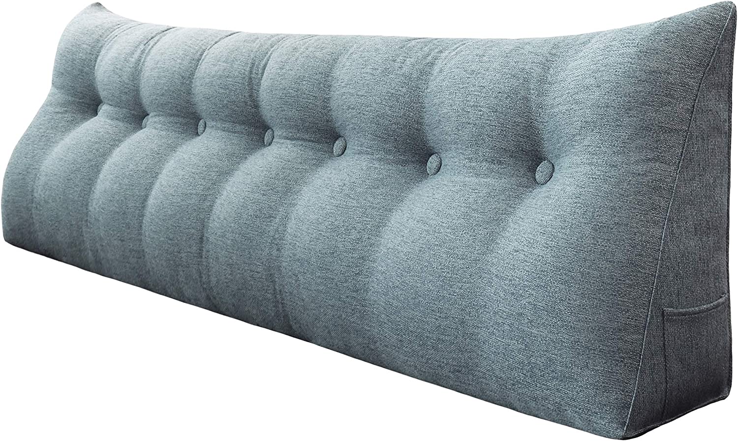 Grey 76 Inches Triangular Wedge Pillow with Removable Cover L45746