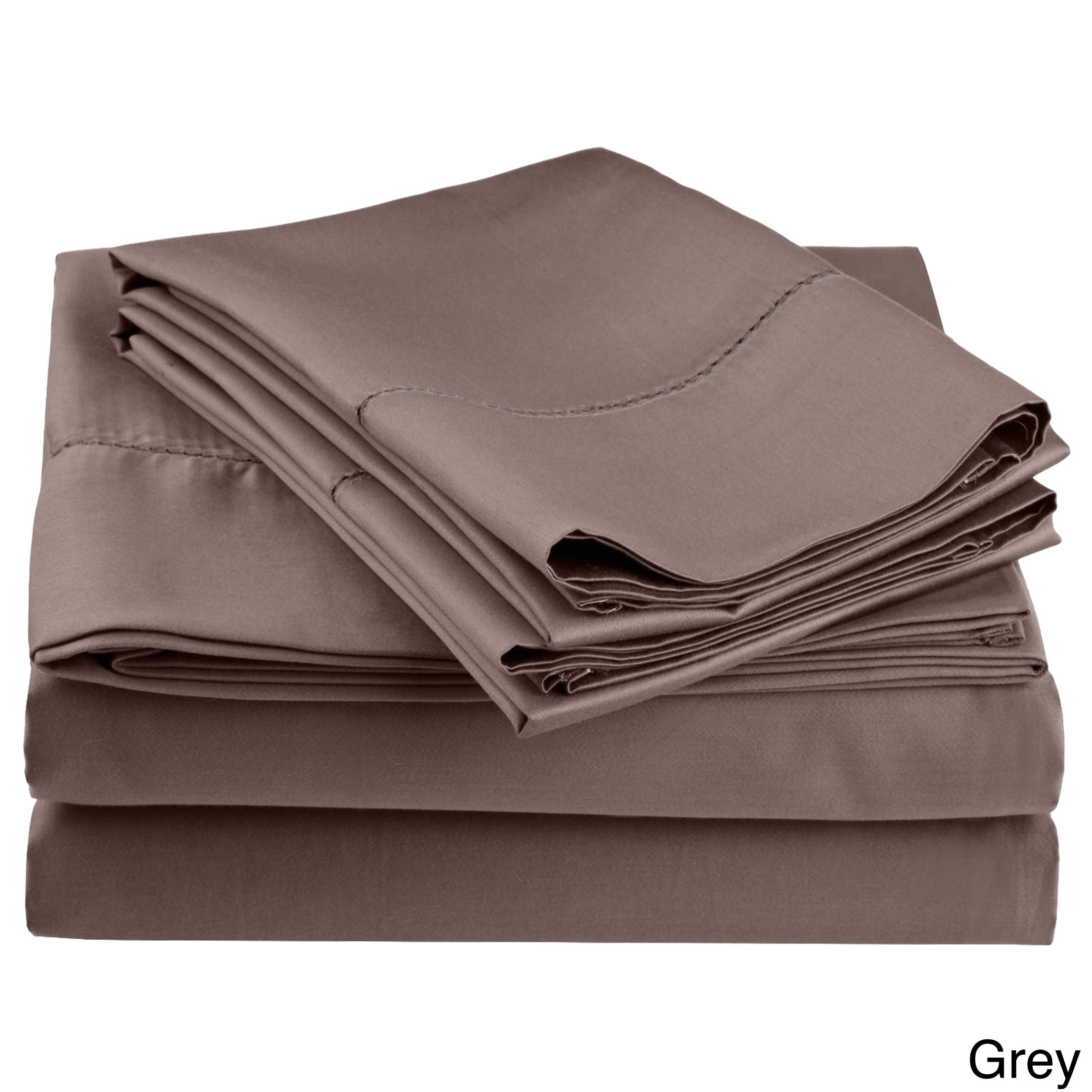 600 Thread Count Sheet Set, California King, Gray Z429554