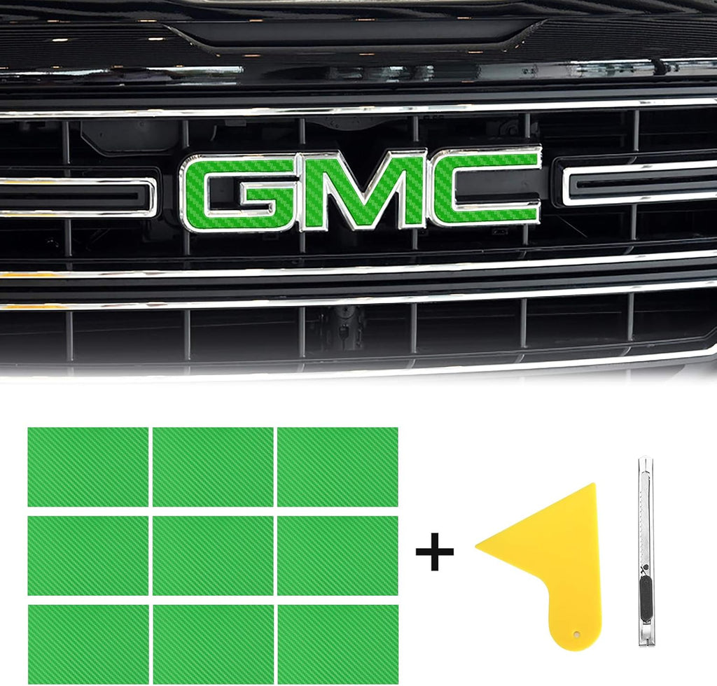 9 Pcs Carbon Fiber Vinyl Wrap Emblem Kit A453