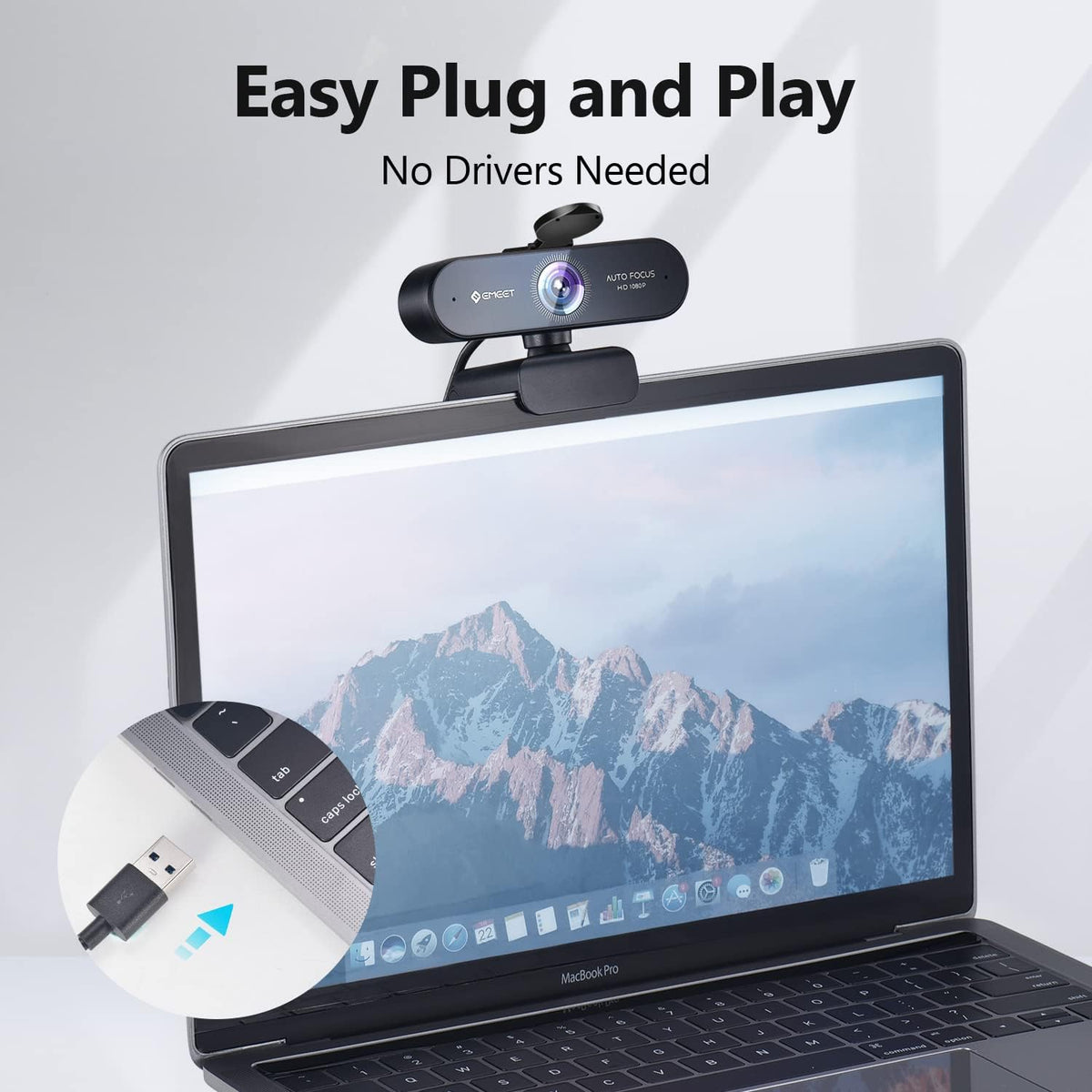 1080P Webcam with Microphone and Privacy Cover S271