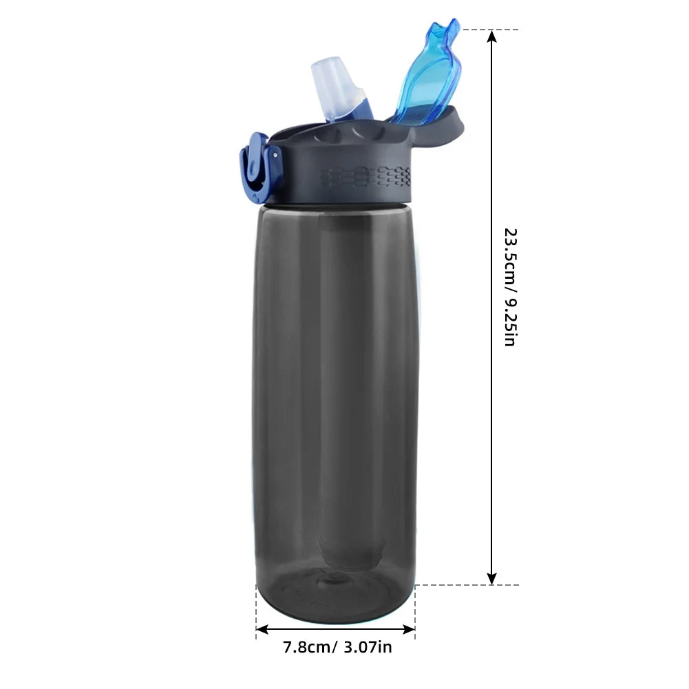 Black Tritan Water Bottle with Filter and Lockable Lid U8006