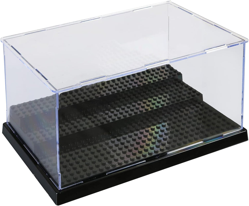 Acrylic Display Case in Black for Minifigure & Action Figures, 10 x 5.4 x 6.1, 5mm Dustproof Case, Pack of 2 E741396