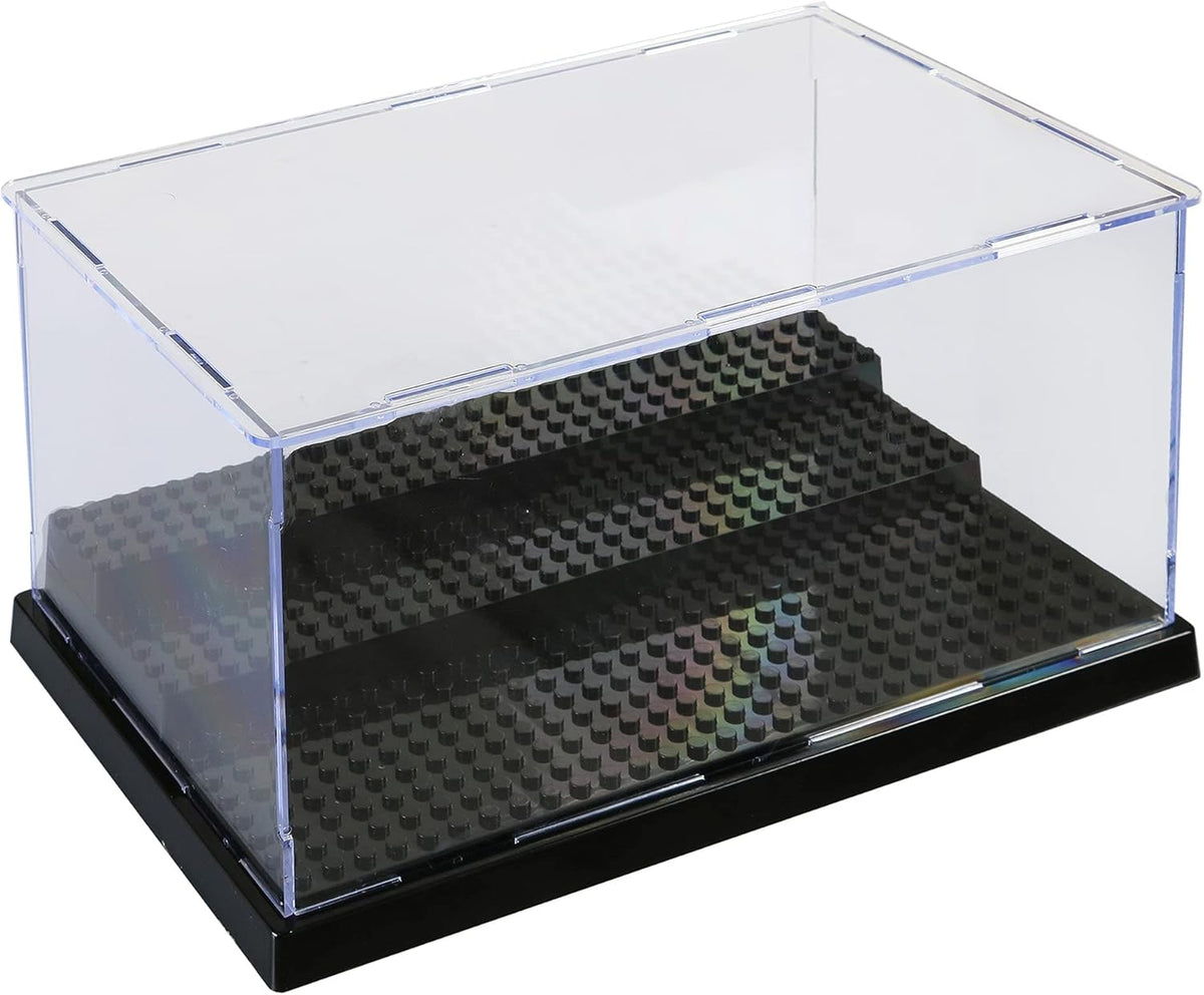 Acrylic Display Case in Black for Minifigure & Action Figures, 10 x 5.4 x 6.1, 5mm Dustproof Case, Pack of 2 E741396