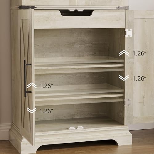 9 Shelves 4 Barn Doors Kitchen Pantry Cabinet Q8317