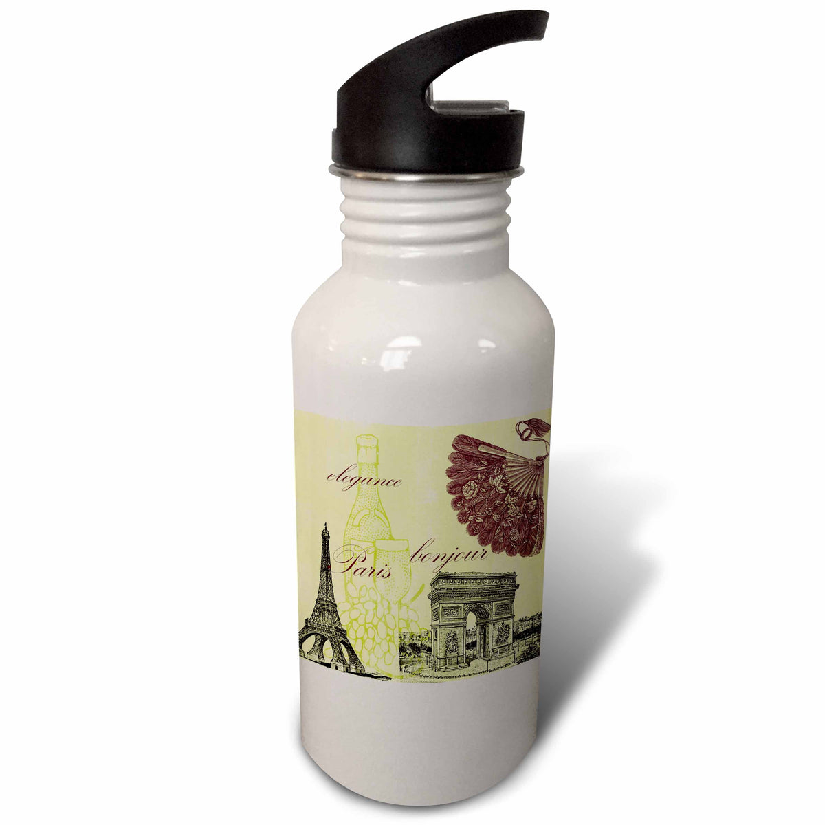 Vintage Art Wine Eiffel Tower 21 oz Sports Water Bottle A871