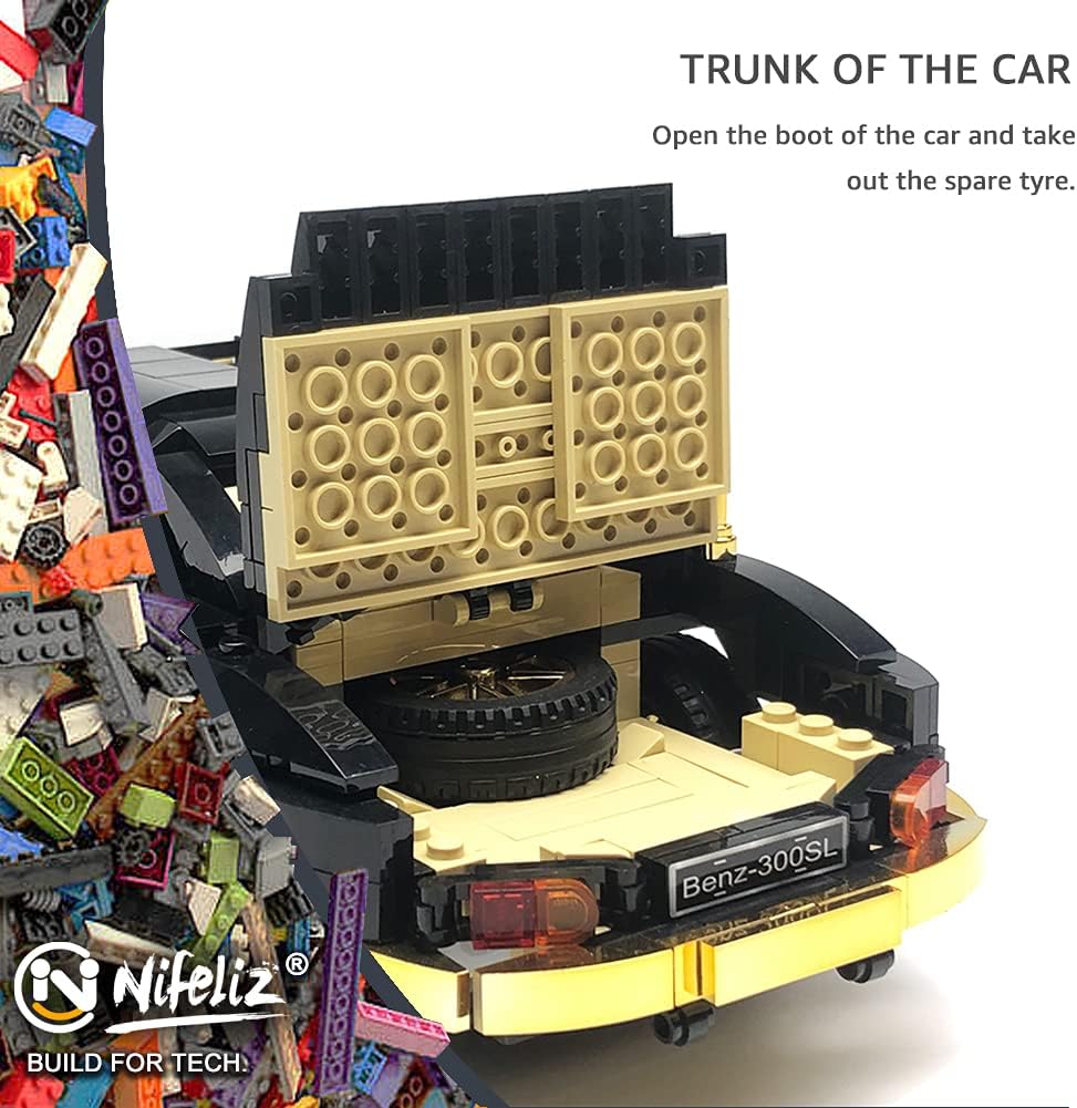 Retro Sports Car Building Blocks Set, 886 Pcs O51420