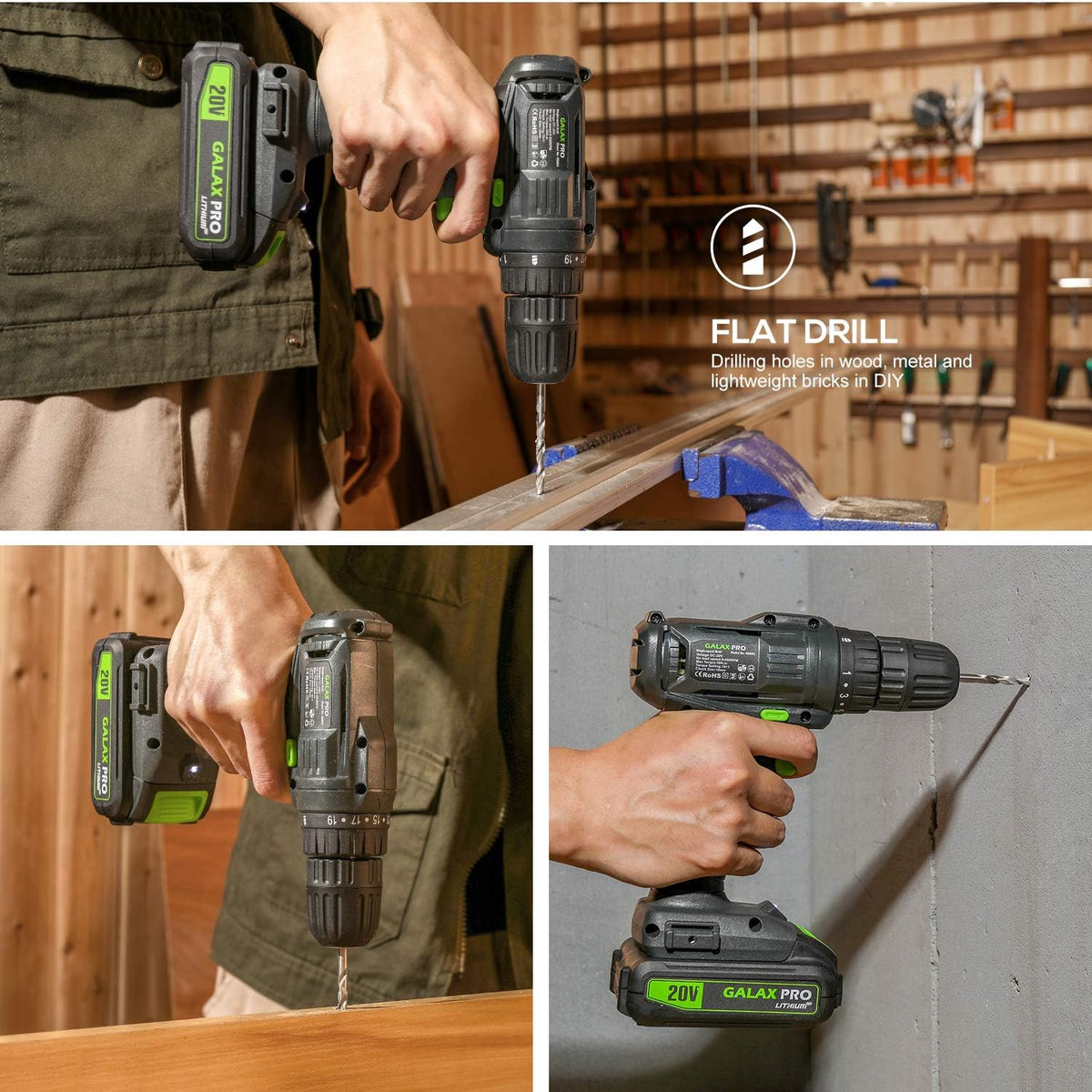 20 V Max Cordless Combo Kit with Impact Drill Driver, Reciprocating Saw, 1.3 Ah Li-ion Battery Pack, Charger, and 7 Blades T329