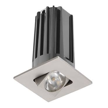 2x22 LED Recessed Lighting, Square Adjustable, 3500K, Satin Nickel Finish V527